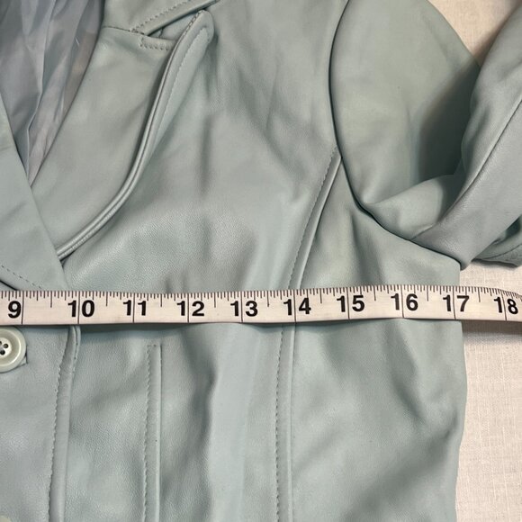 Caslon Women's Genuine Leather Jacket Button Blue Size Small - Picture 8 of 14